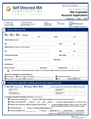 Self Directed IRA Custodial Account Application
