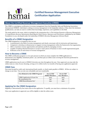 Certified Revenue Management Executive Application