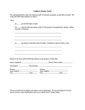 Uniform Donor Form