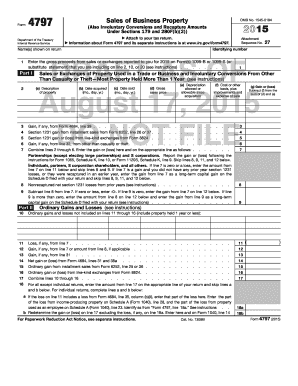 IRS Form 4797 Draft 2015