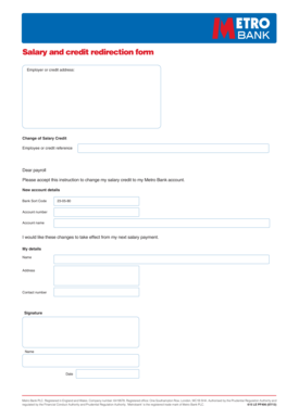 Salary Credit Redirection Form