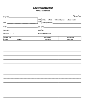 California Academic Decathlon Calculator Policy