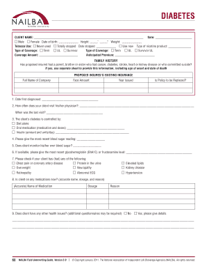 Diabetes Insurance Application Form