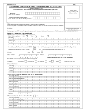 Composite Application Form for Subscriber Registration