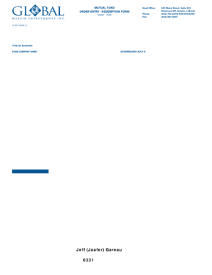 Mutual Fund Redemption Form