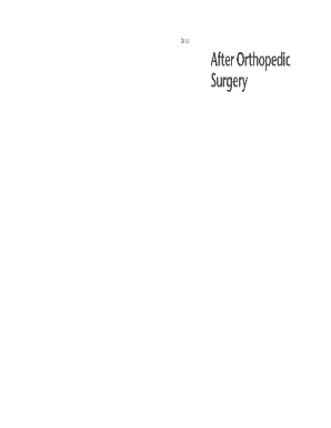 After Orthopedic Surgery Instructions