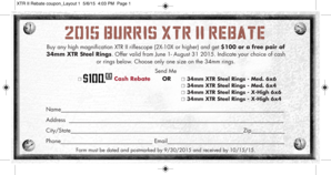 XTR II Riflescope Rebate Form