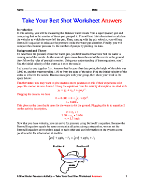 Take Your Best Shot Worksheet