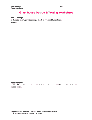 Greenhouse Design & Testing Worksheet