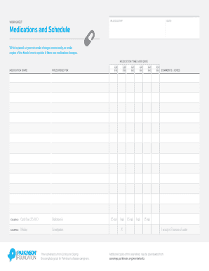 Medication Schedule Worksheet