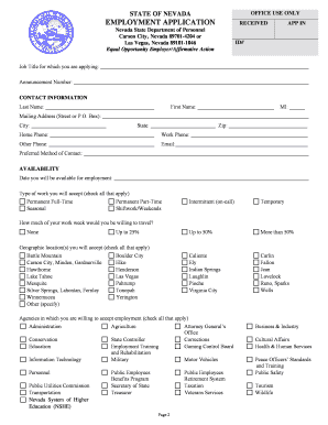 Hazard full form - NEWSTATE OF NEVADA EMPLOYMENT APPLICATION806.doc - bcn-nshe