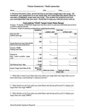 fitness homework math connection