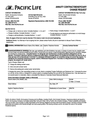 Annuity Contract Beneficiary Change Request