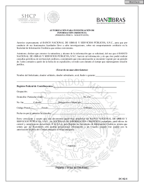 Autorización para Investigación de Información Crediticia