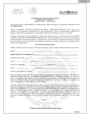 AUTORIZACIÓN PARA INVESTIGACIÓN DE INFORMACIÓN CREDITICIA