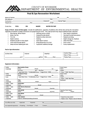 Spa brochure - Pool & Spa Renovation Worksheet - rivcoeh