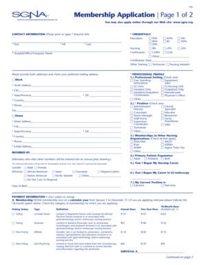 SGNA Membership Application Form