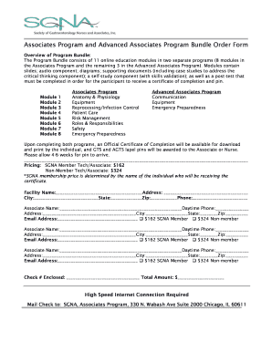 Associates Program Order Form