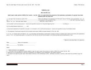 Form 3CA Audit Report