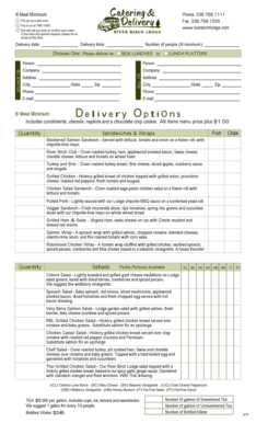 Catering Order Form