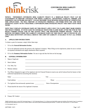 Converging Risk Liability Application