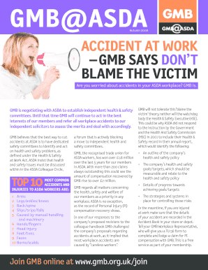 GMB ASDA Accident at Work Claim Form