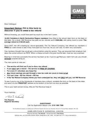 UK Tax Refund Claim Form