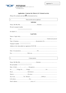 Metro LAN Network Application Contract