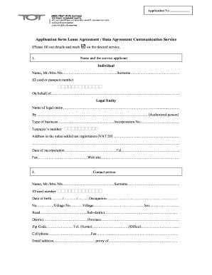 Thailand Lease Agreement for Data Communication Services