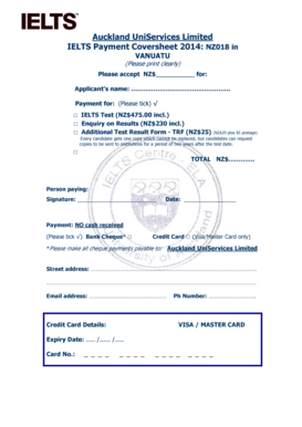 IELTS Payment Coversheet