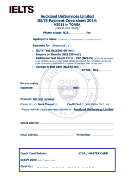 IELTS Payment Coversheet