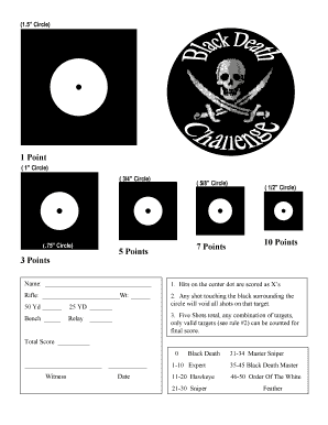 Rifle Shooting Target Scorecard