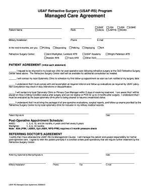 USAF Refractive Surgery Managed Care Agreement