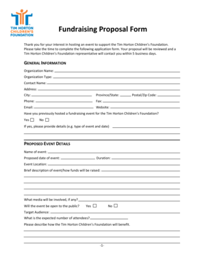 Fundraising Proposal Form