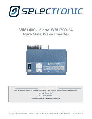 WM1400 WM1700 Users Manual - Selectronic Australia