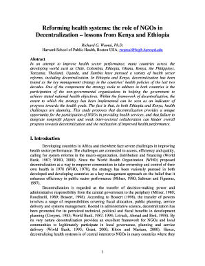 Reforming health systems the role of NGOs in Decentralization bb - istr