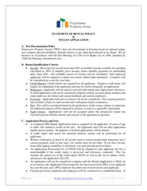 Rental Application and Policy Statement