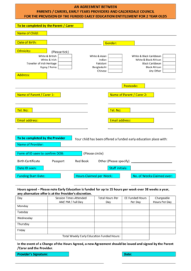 Sample parental declaration form for 2 year olds - Calderdale Council - calderdale gov