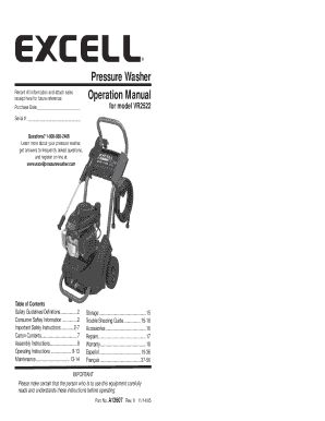 Pressure Washer Operation Manual