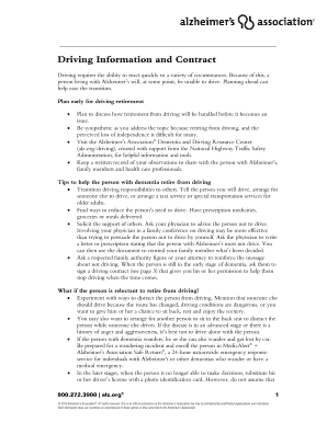 Driving Contract for Alzheimer's Patients