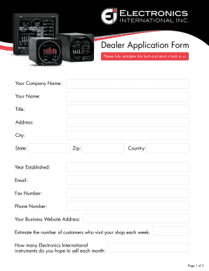 Dealer Application Form