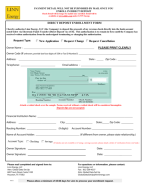 Direct Deposit Enrollment Form