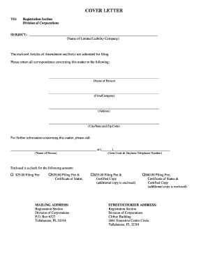 Florida LLC Articles of Amendment