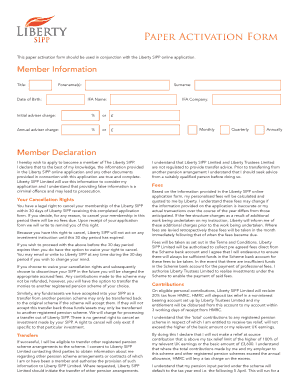 Liberty SIPP Membership Application Form