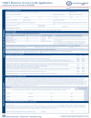CB&T Business Access Credit Application