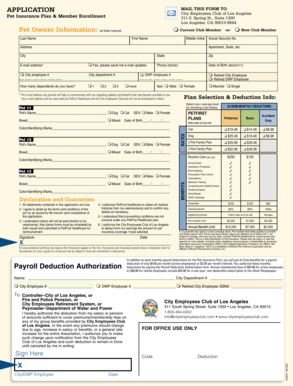 City Employees Club Pet Insurance Enrollment Form
