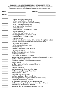 Canadian Child Care Federation Resource Request Form