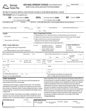 Add Cancel Dependant Coverage Form