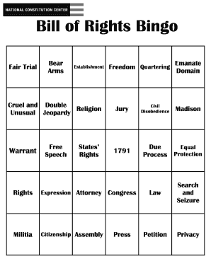 Bill of Rights Bingo
