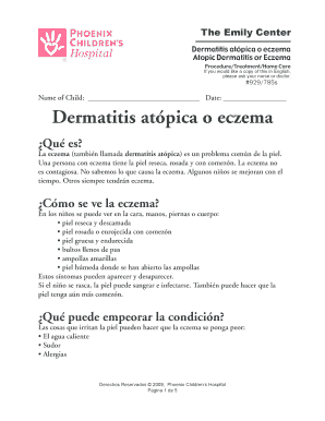 Guía de Tratamiento de Dermatitis Atópica o Eczema